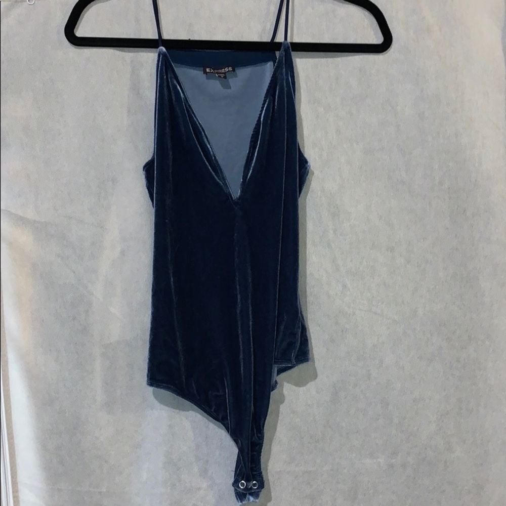 Express Blue Velvet body suit size M